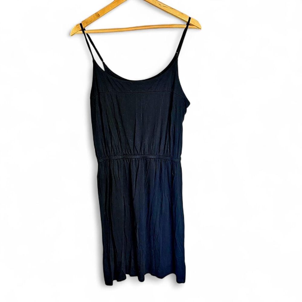 LOFT black midi dress size L